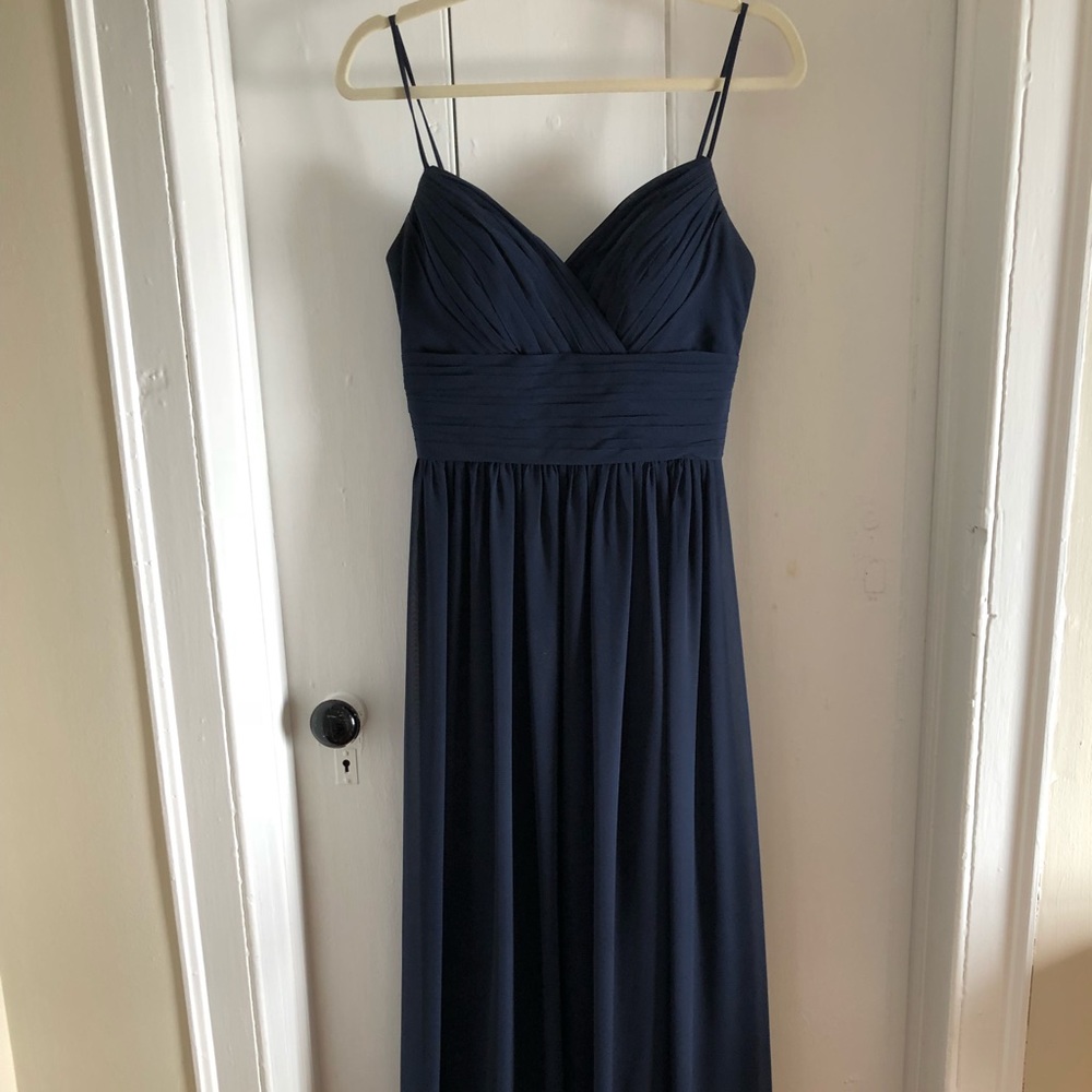 Bridesmaid gown style 1113, navy chiffon